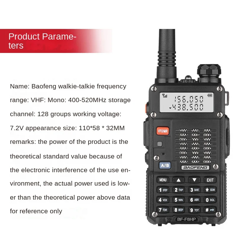 Baofeng Bf-f8hp Walkie Talkie UV Two-stage Wireless Handheld Walkie Talkie