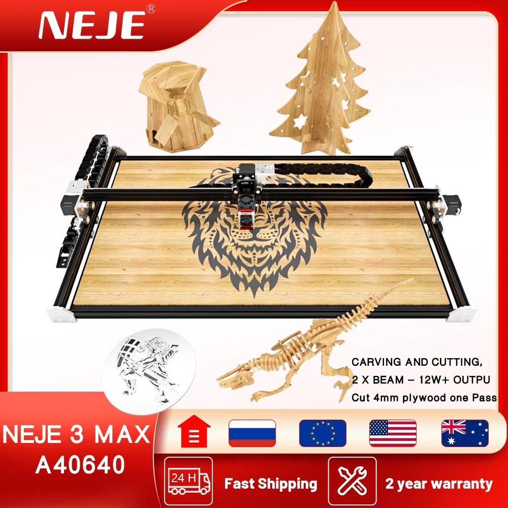 NEJE 3 Max Powerful Laser Engraver A40640 CNC Router Desktop Cutter LaserGRBL Offline Control DIY CNC Laser Engraving Machine