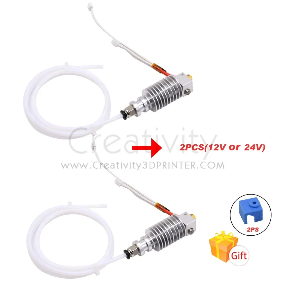 3d-принтер V5 Hotend Kit Extruder 0 4 мм V6 Сопло 12 В 24 Нагреватель Bowden J-head для 3d-принтера Mega Chiron