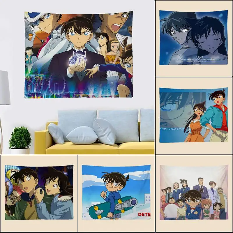 

Detective Conan Tapestry Art Printing Cheap Hippie Wall Hanging Bohemian Wall Tapestries