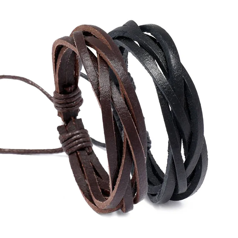 

Fashion Leather Bracelet Men's Multilayer Braided Rope Bracelet Men's Women's Bracelet Men's Accessories Gift Jewelry Wholesale