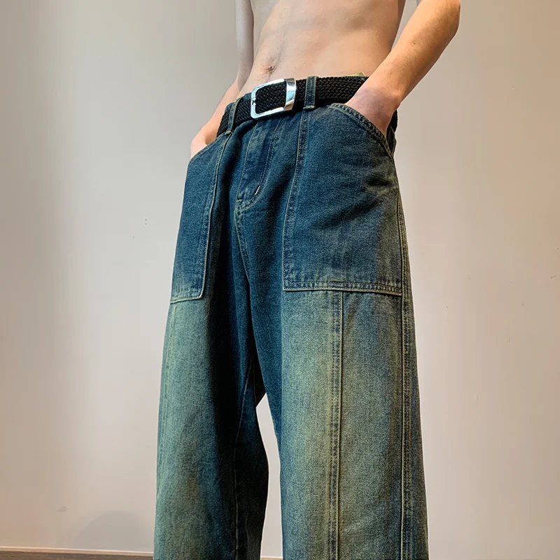 Blue Baggy Jeans Men Fashion Retro Casual Straight Jeans Men Japanese Streetwear Hip Hop Loose Denim Pants Mens Trousers M-3XL