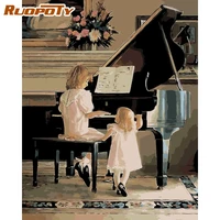 ruopoty girlplaying piano painting by numbers handmade unique gift for adults 40x50cm frame on canvas home decoration craft