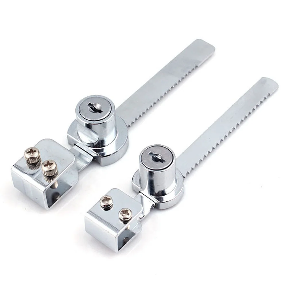 

1 Set Durable Door Showcase Lock Display Case Metal Alloy Home Sliding Glass Push Door Window Lock With 2 Keys