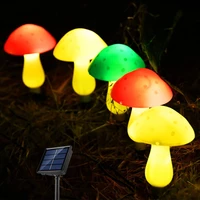3leds mushroom solar garden lights outdoor color changing kids gift night pathway lights camping solar powered string lights