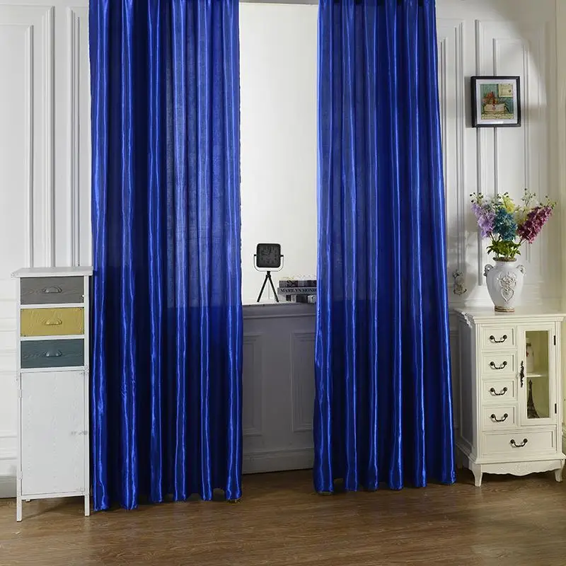 

Hot Sale 100 x 200cm Rod Pocket Top Solid Color Satin Curtain Panel Window Curtains
