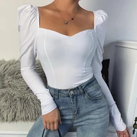 spring summer fashion sexy women long sleeves t shirt casual slim black white tops aesthetic solid streetwear female clothes