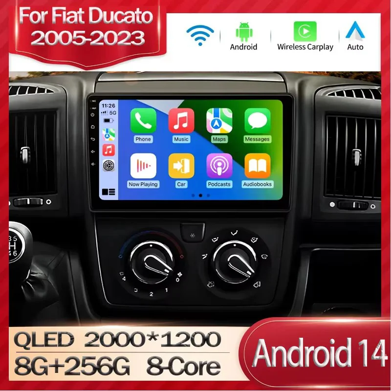 Автомобильное радио Android для Fiat Ducato 2005-2023 Citroen Jumper Peugeot Boxer Dodge Ram 2500 беспроводной