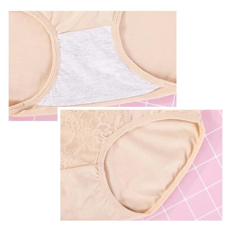 XL~6XL Summer Women's Panties High Waist Underwear Cotton Briefs Lingerie Sexy Lace Underpants Solid Breathable Female Intimates