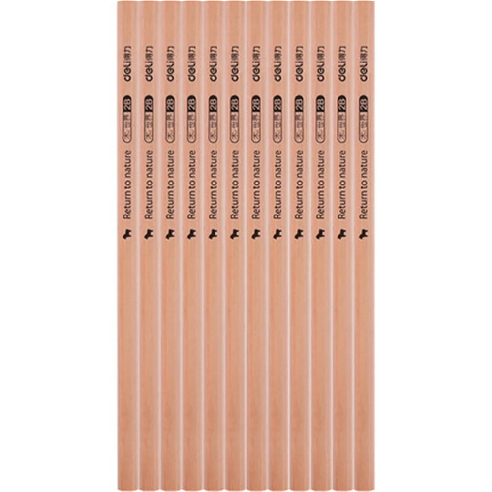 

10pcs Wood-Cased Black Core HB 2B Standard Sketch Pencil Natural Wood Office School Supplies Student Writing Drawing Stationery