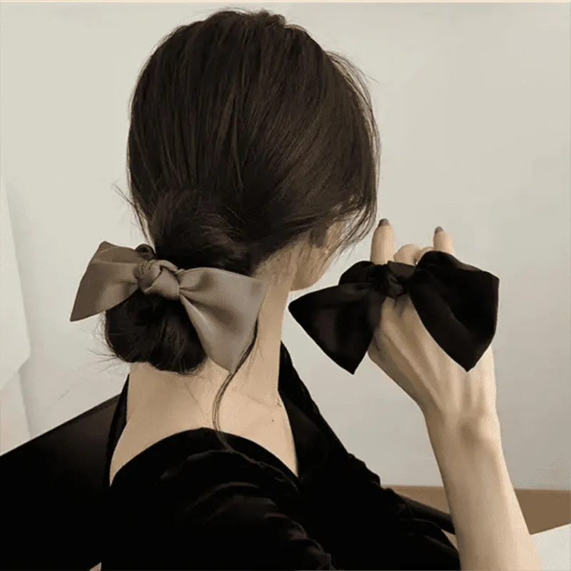 

New Chiffon Bowknot Elastic Hair Bands For Women Girls Solid Color Scrunchies Headband Hair Ties Ponytail Holder Hair Accessorie