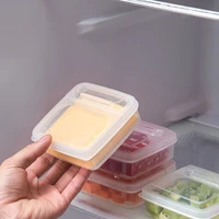half open pp fridge butter container fruit vegetable storage box fresh keeping organizer case cheese slice storage box