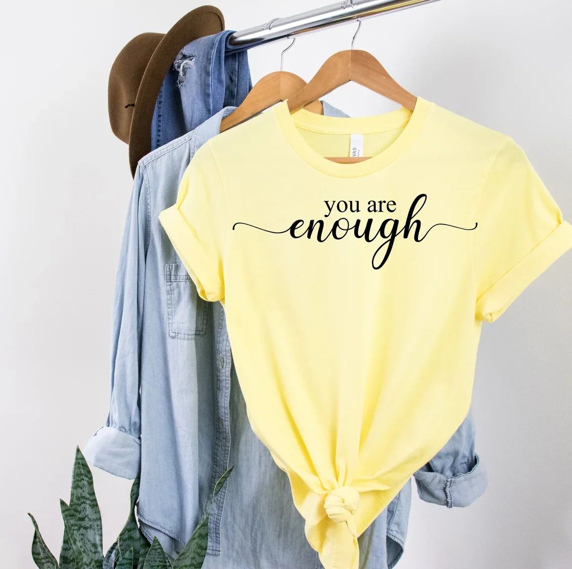 

Sugarbaby You Are Enough Funny Graphic Tee Inspirational Shirt Unisex Fashion Cotton t shirt Believe in yourself t shirt