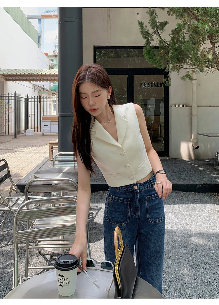 

Women's Vest Short Slimming High-quality Temperament Jacket Twotwinstyle Traf Official Store Encoments Jackets Cardigan Puffa