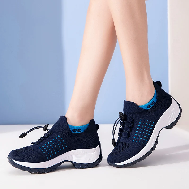 YISHEN Women's Walking Shoes Fashion Sock Sneakers Breathable Nursing Shoes Platform For Women Loafers Non-Slip Chunky Shoes