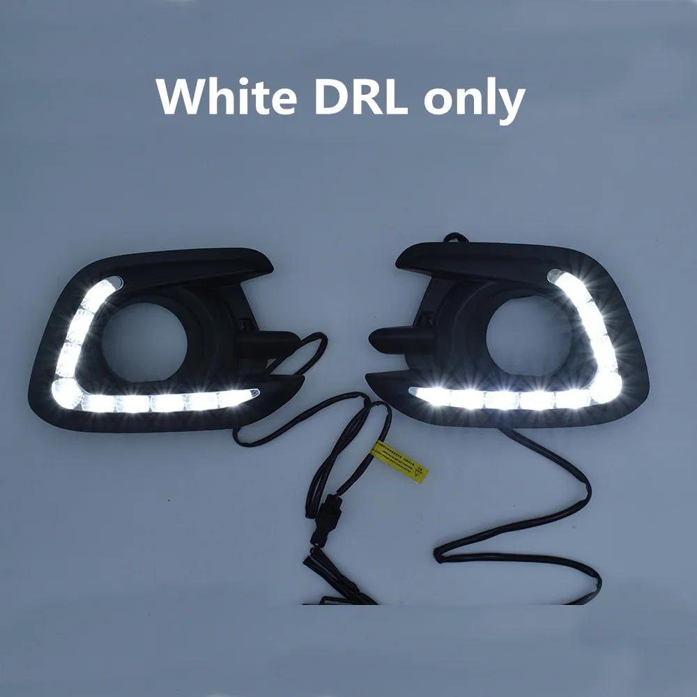 

Светодиодная дневная подсветка для Mitsubishi Pajero Sport 2013 2014 2015, Автомобильные дневные ходовые огни с желтым указателем поворота, противотуманная фара для вождения