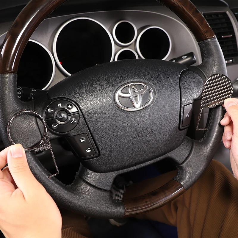 

Для пикапа Toyota Tundra 2007-13, кнопка рулевого колеса автомобиля, крышка рамы, отделка, наклейка, мягкая защита рулевого колеса из углеродного волокна