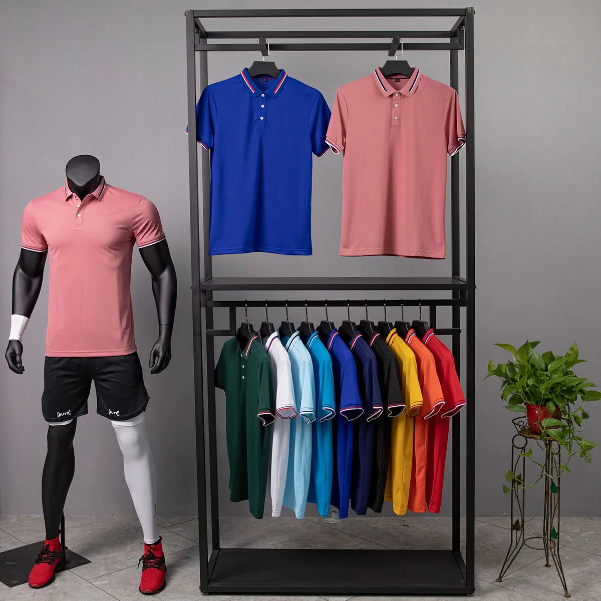 Double-sided Jacquard Collar Business Polo Shirt Men's Training Polo180g Siro Spinning Fine Beaded Lapel Short-sleeved T-shirt