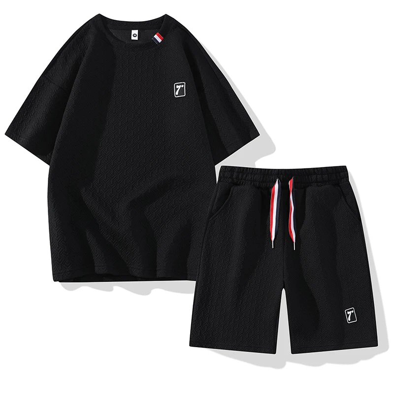 Ropa Short Sleeve Men Clothing Korea Fashion Mens Designer Clothes 2023 Summer 2 Piece Sets Men Outfit T-Shirts & Shorts Clothes