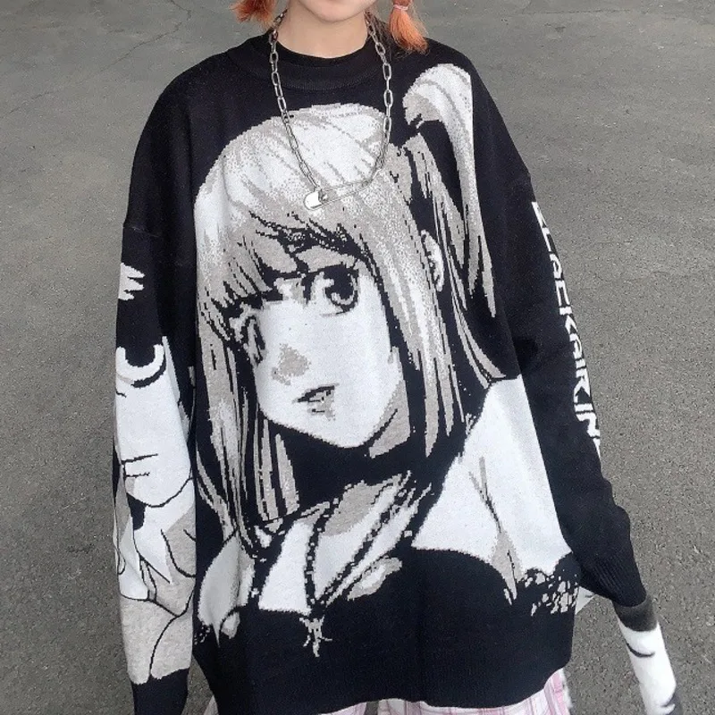 Y2k аниме Death Note Misa имитация сексуальные топы свитер униформа наряд свободный