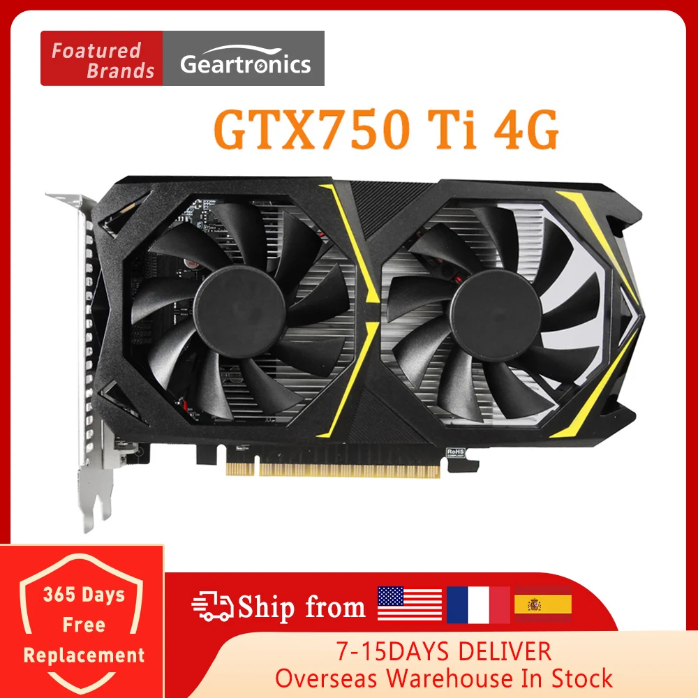 

Видеокарта GTX 750 TI, 4 Гб, 128 бит, GDDR5 HD + DVI + VGA
