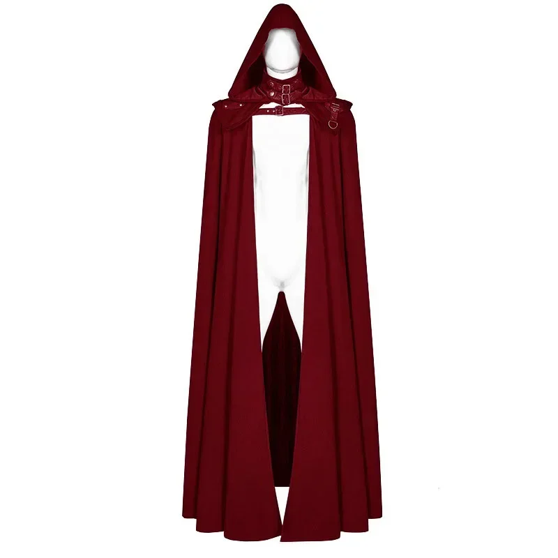 Средневековый плащ накидка длинный халат готический панк наряд с капюшоном