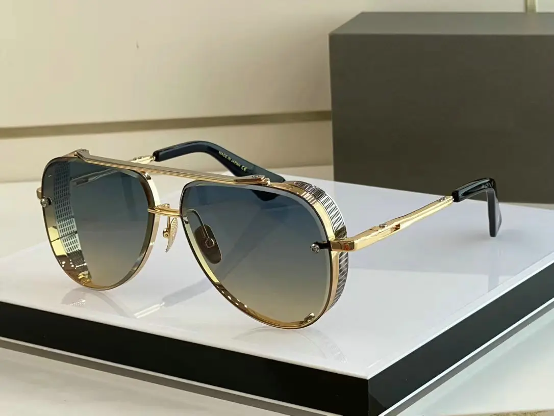 

Luxury Designer Sunglasses High Grade Square Trimmed Metal Sunglasses Mach SixBig Oversized Oval Frame Beach Eyeglasses Lunettes
