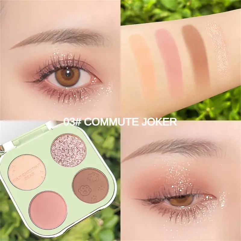 

Four Color Eye Shadow Palette Mashed Potato Low Saturation Grey Powder Earth Tone Color Long-lasting Easy To Color Cosmetics