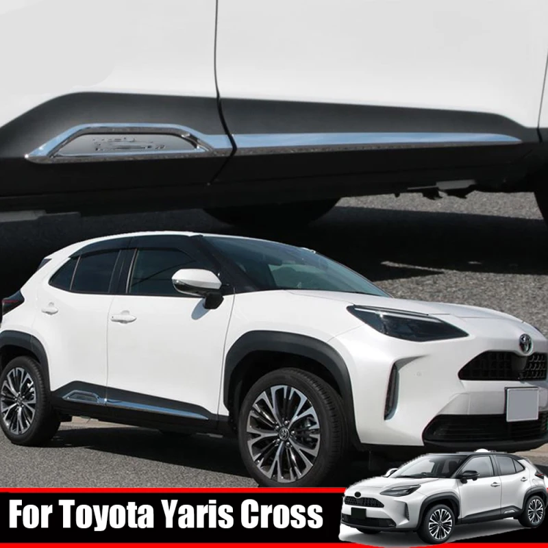 

Для Toyota Yaris Cross 2020 2021 ABS, хромированный корпус для боковой и внешней двери автомобиля, молдинг, защита от царапин, боковые полосы автомобиля