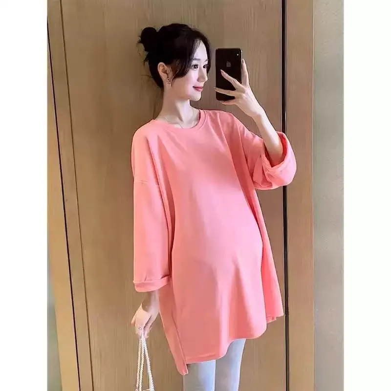 

Maternity Pregnant Baby Loading 2022 Funny Women T Shirt Girl Shirt New Mom green Big Size Clothes