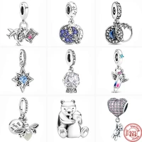 2022 new smiley snow globe angel firefly pendant polar bears beads fit original pandora charms bracelet women 925 silver jewelry