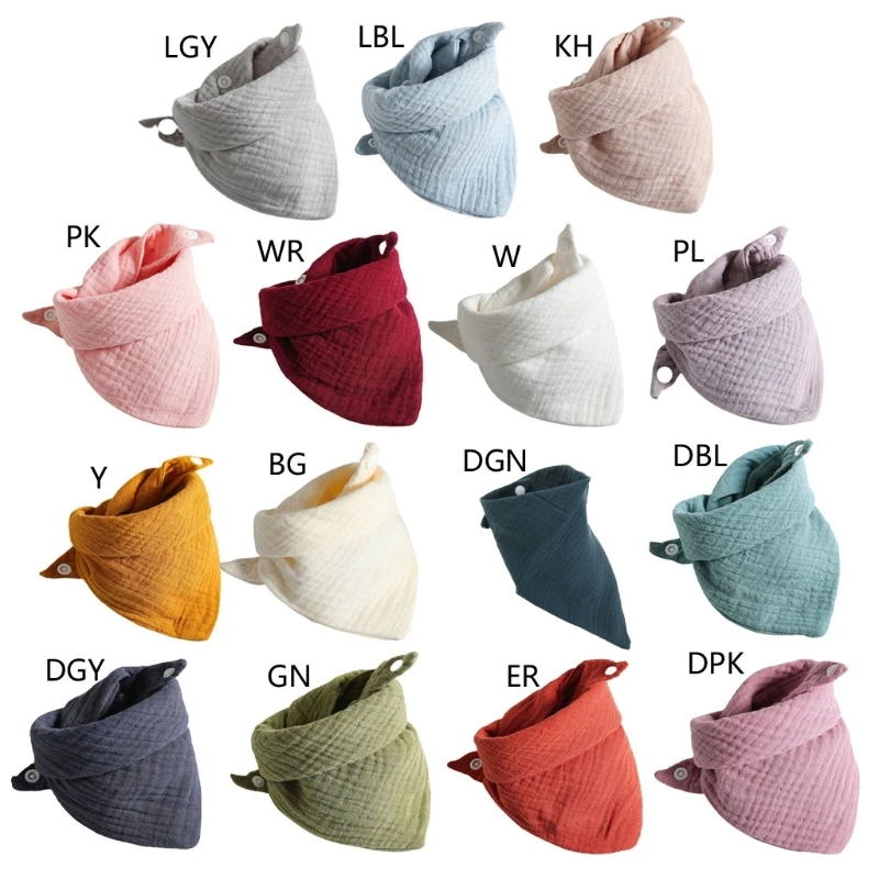 

Cute Baby Bib for TRIANGLE Saliva Towel Absorption Bandana Bibs Burp Cloths Soft and Absorbent 15 Colors Cotton N1HB