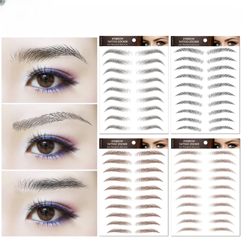 

Disposable Water Transfers Eyebrow Stickers Waterproof Lasting False Eyebrow Tattoos Natural Eyes Makeup Fake Eyebrows Stickers