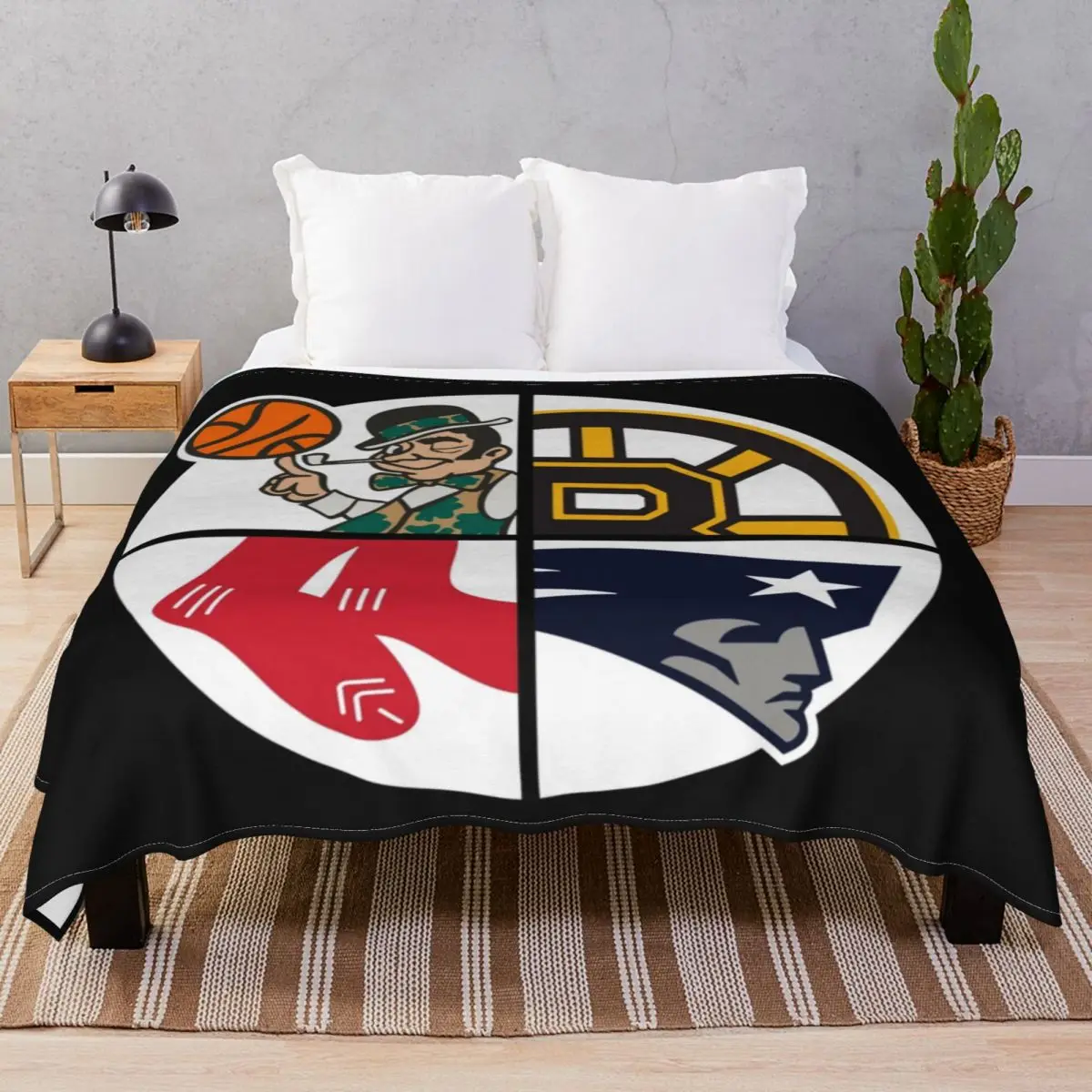 

Boston Sports Blanket Flannel Summer Comfortable Throw Blankets for Bed Home Couch Travel Cinema