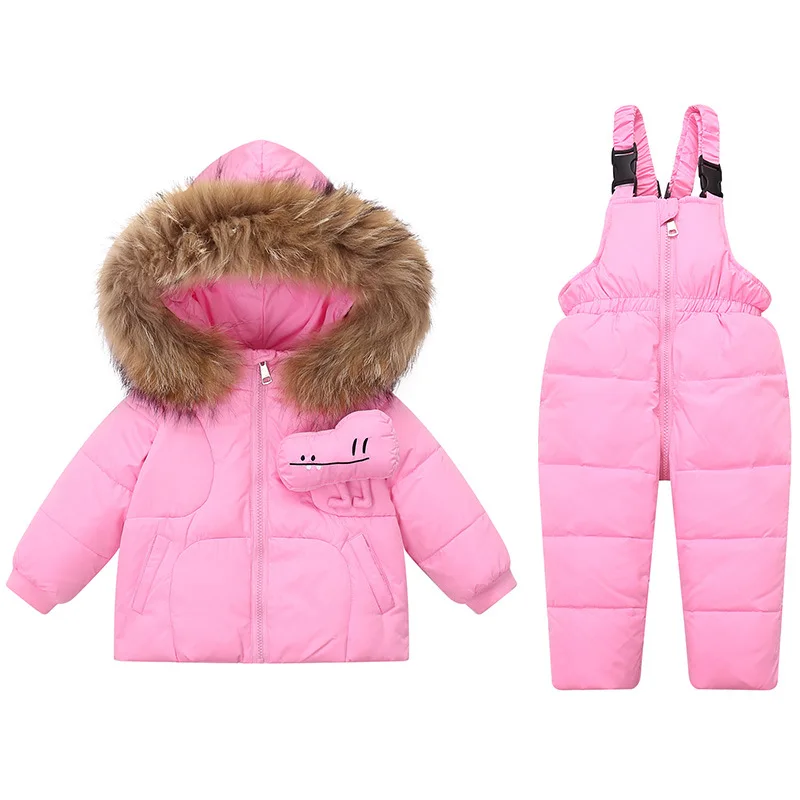 2022 New Winter Baby Girl Down Clothes Boy Ski Suit Snowsuit 2Pcs Set Children Down Clothing Set Warm Infant Outwear