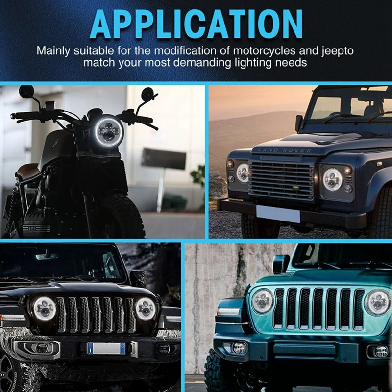 Передняя фара 2x7 дюймов Ближний и дальний свет желтый + белый для Road King Street Glide Ultra