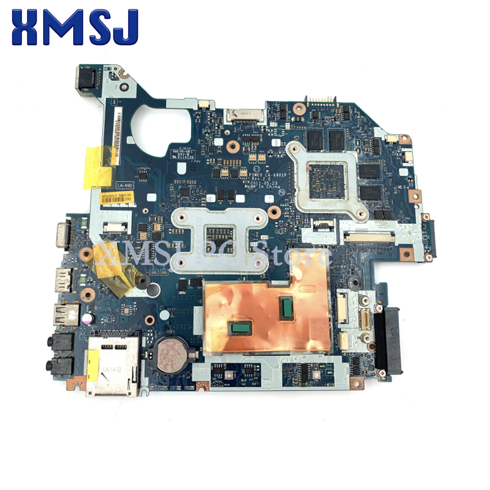 XMSJ для P5WE0 LA-6901P Acer Aspire 5750 5750G 5755G материнская плата ноутбука ПК PN MBBYK02001 Socket PGA989 DDR3 HM65