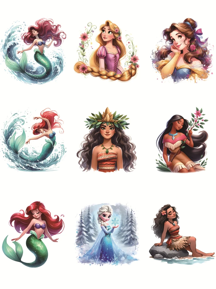 Фото Самоклеящиеся заплатки Pretty The Little Mermaid Ariel для одежды, термонаклейки, теплопередающие виниловые утюги на переноске №1