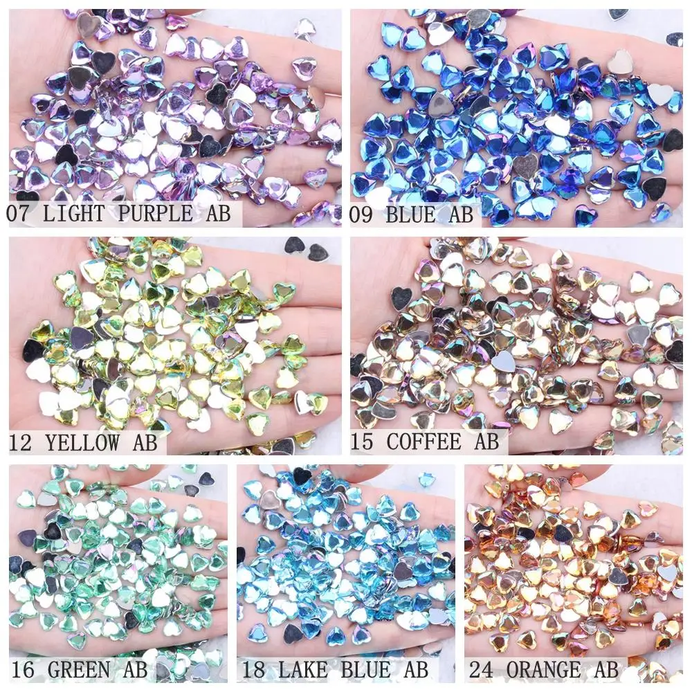 Новый дизайн ногтей Стразы s плоские задние 6 мм 8 в форме сердца блестящие грани