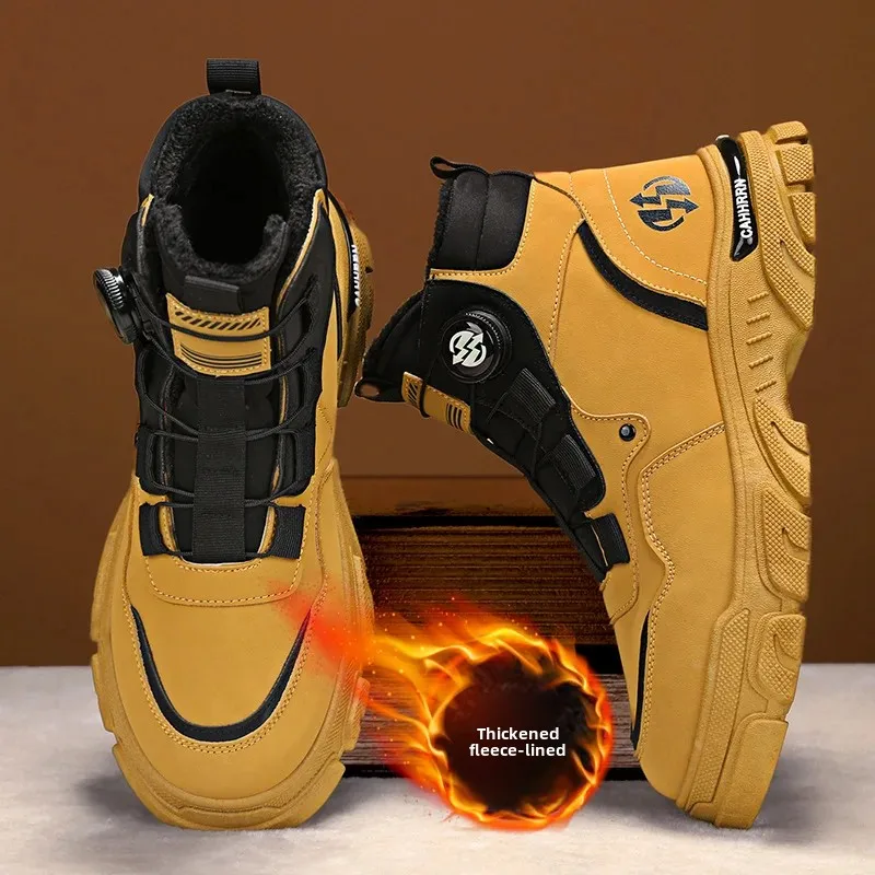 Мужские осенне-зимние новые туфли с высоким берцем универсальная повседневная