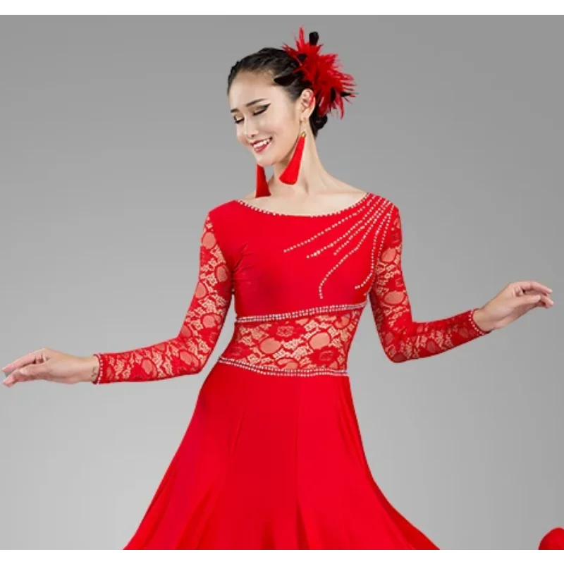 Черные красные синие стандартные танцевальные платья платье для фламенко