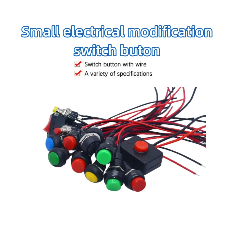 

12mm Push Button Switch Waterproof Car Electric Speaker Circuit Wire Mini Boat Round Line Shape for Embedding