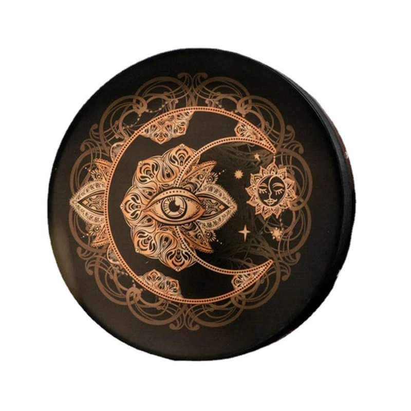 

Лунный глаз ручной барабан с барабаном деревянная рамка мягкий красивый звук музыкальный инструмент ударный инструмент, Подарочный Для детей начинающих