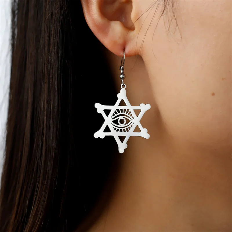Серьги-капли из нержавеющей стали со звездой Давида для женщин винтажные