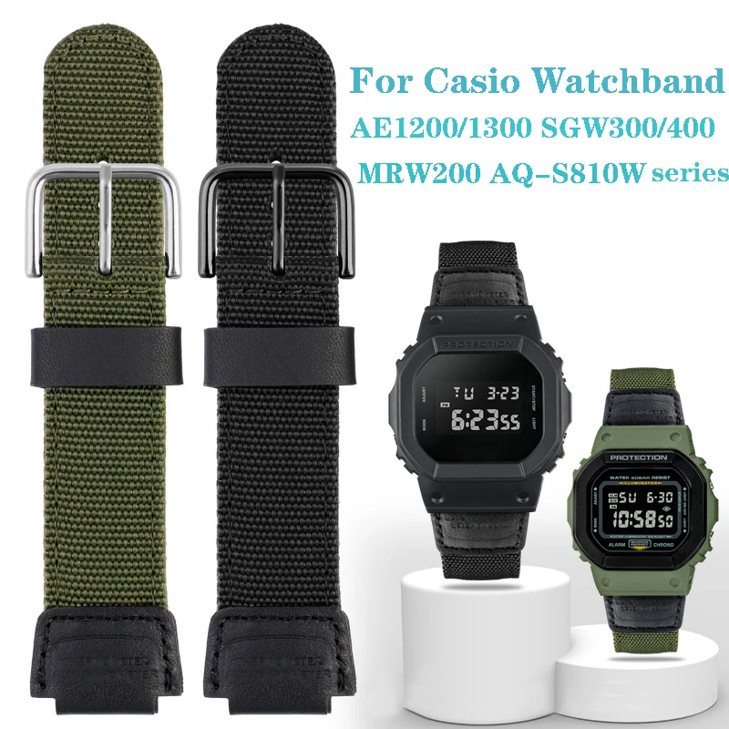 

18mm Nylon Watch Band for Casio AE-1200 1300 AE-1000W F91W F84 AEQ-110W SGW-300H 400H 500H 800H 216H 735H W-215 MRW-200H Strap