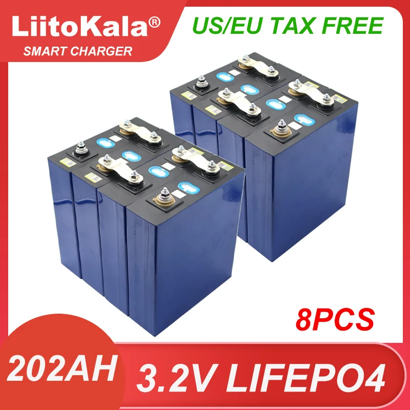 

8PCS 3.2V 202Ah LiFePO4 Battery Lithium iron Phosphate batteries For 12v 24v RV Campers Golf Cart Off-Road Solar Wind TAX FREE