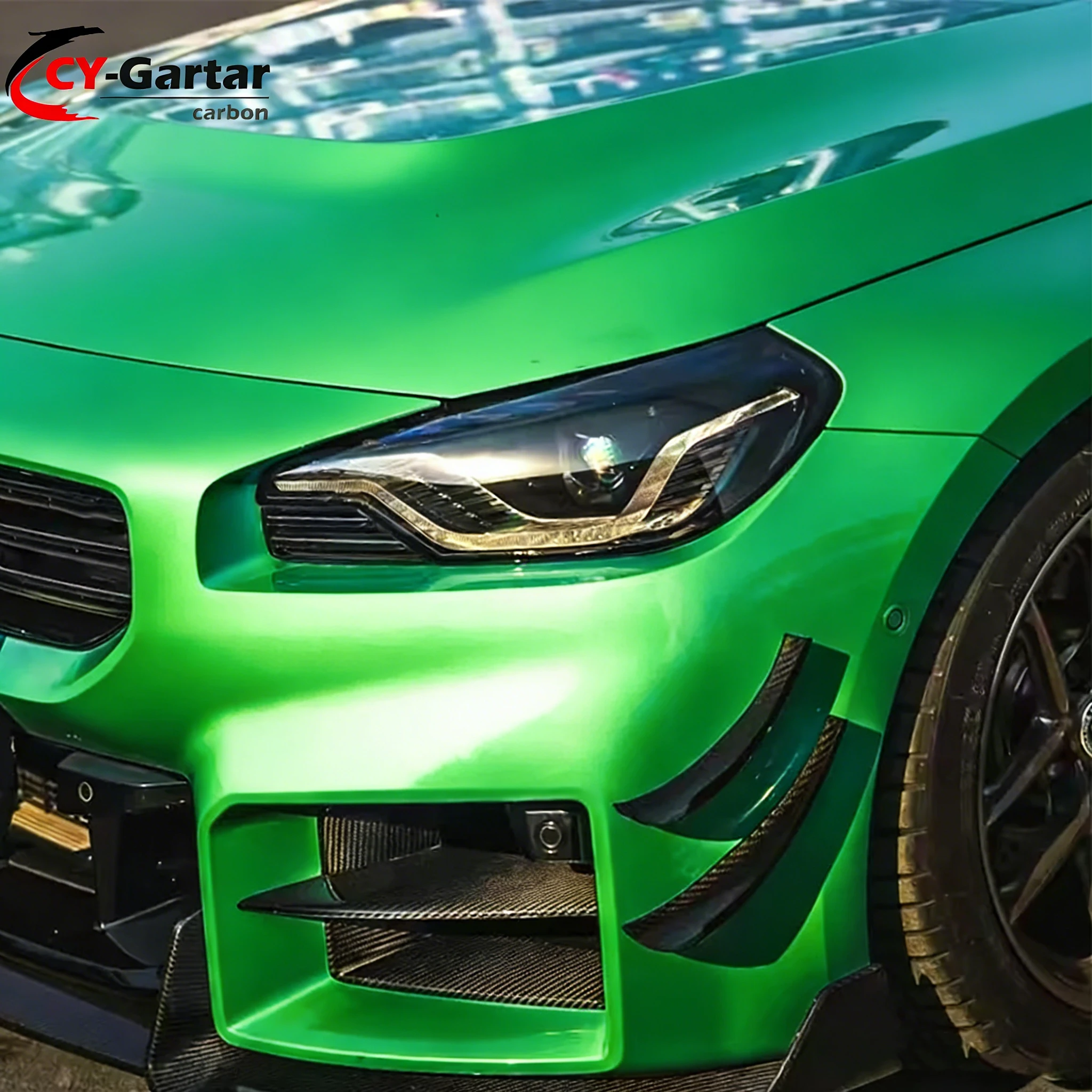 Фото Сухие карбоновые канарды в стиле VS для BMW M2 G87: обвес, сплиттер, передний диффузор, спойлер, накладка на бампер, декоративная отделка кузова №5