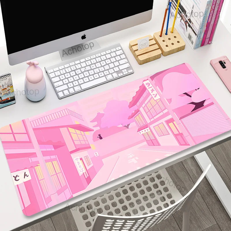 Розовый милый коврик для мыши Kawaii Cat Настольный коврик XXXL большой коврик для мыши для геймеров 1000x500 компьютерные настольные коврики Настольный коврик игровые коврики для мыши для девочек