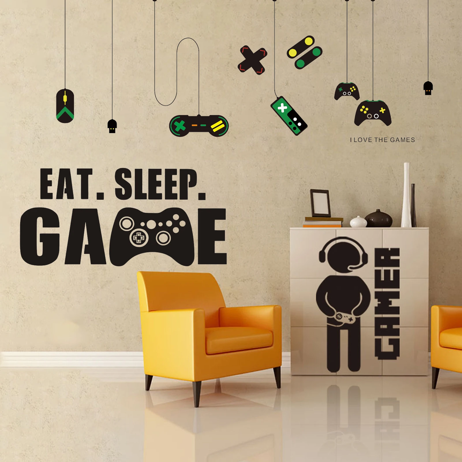 

Game Wall Decal Playroom Gamer Art PVC Stickers Teen Boy Room Laptop Decor Wall Decoration Posters Boy Decals Wall Stickers