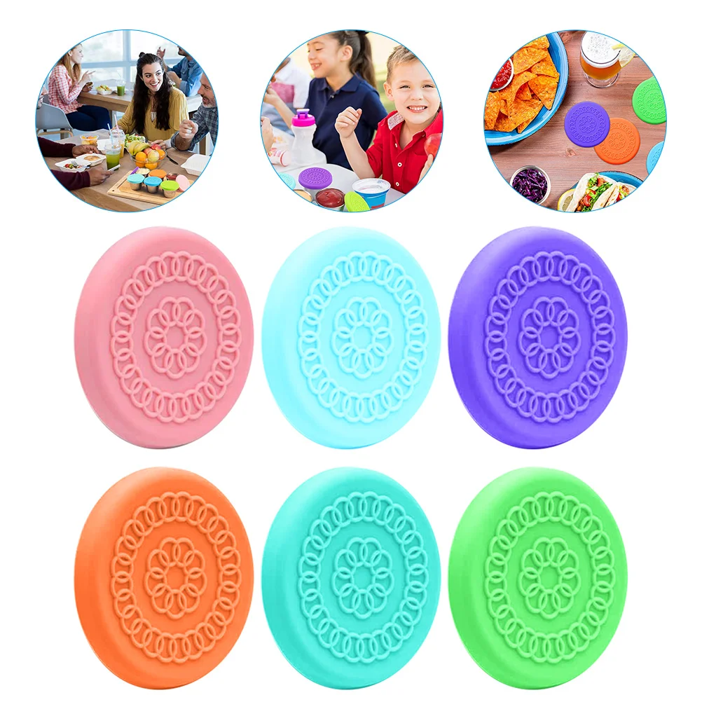 

Lids Sauce Dipping Bowls Cups Bowl Seasoning Covers Dish Cup Lid Small Silicone Soy Condiment Vinegarsauces Kitchen Snack